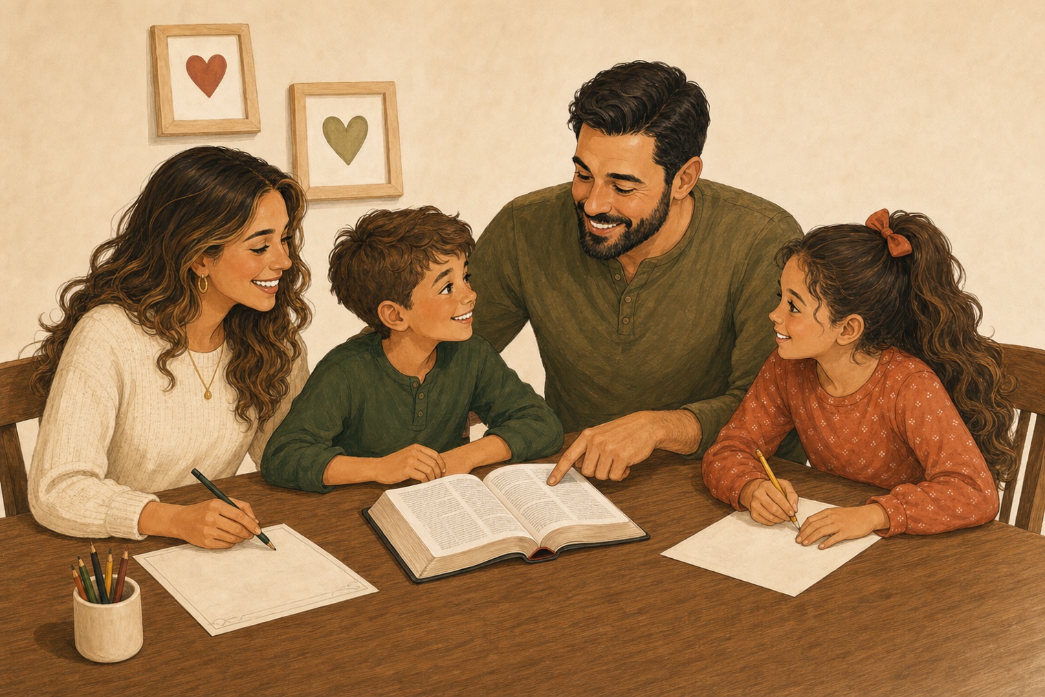 A family learning together
